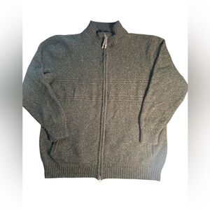 Pendleton 100% Shetland Wool Full zip washable Laine Lavable Green mens’s XL